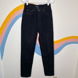 90s Liz Claiborne Lizwear Mom Jeans Black Womens 6S High Rise Cotton Ankle Denim